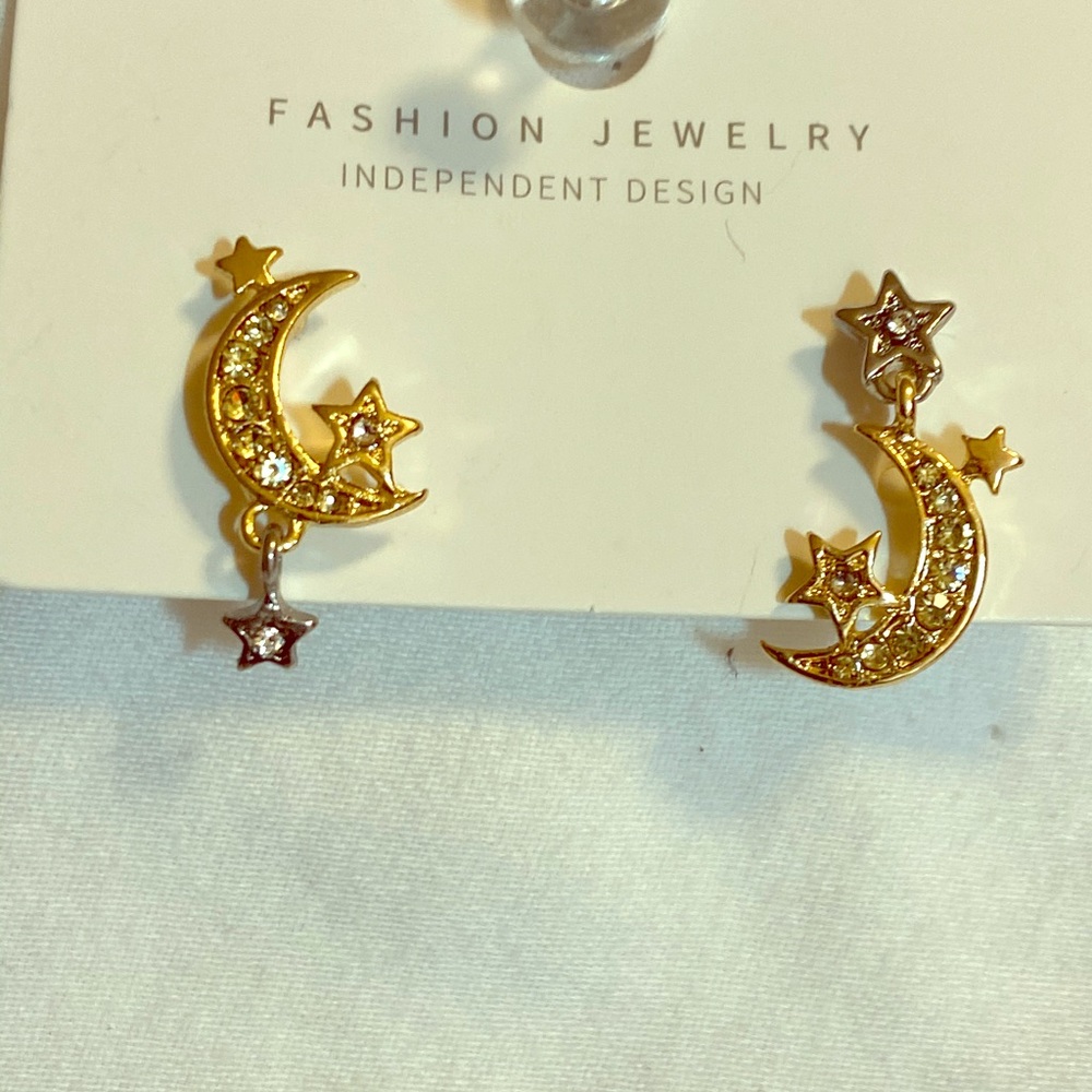 Moon and Star Earrings